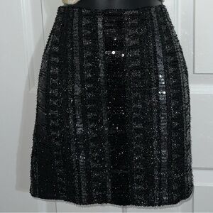 Express Black Sequin A-Line Skirt